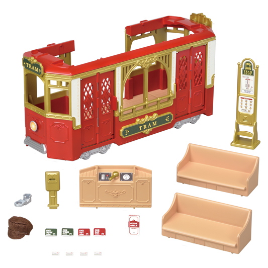 Calico Critters Town - Ride Along Tram - Kite and Kaboodle