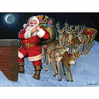 Santa By The Chimney (35 Piece Tray Puzzle)