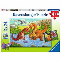 Dinosaurs at Play (2 x 24 pc) Ravensburger