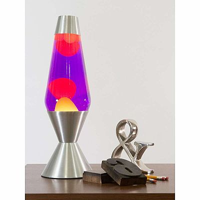 Lava Lamp -16.3''  Yellowl/ Purple/ Silver