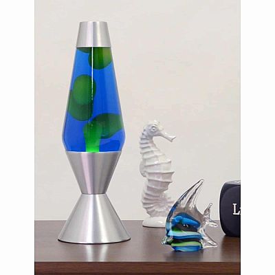 Lava Lamp - 16.3'' Yellow/ Blue/ Silver