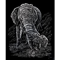 Engraving Art Silver - Elephant & Baby