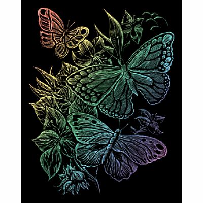Engraving Art Rainbow - Butterflies