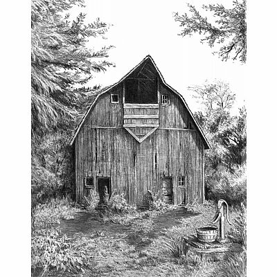 Sketching Art - Old Country Barn