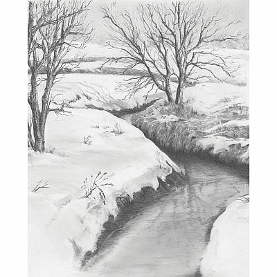 Sketch Art - Winter Creek