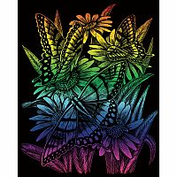 Engraving Art Rainbow - Butterflies & Daisies